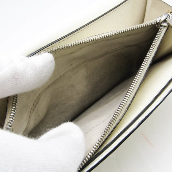 Valextra Women's Leather Long Wallet (bi-fold) Cream - Picture 4 of 16